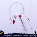 Halloween headband featuring a realistic silver nail through head prank with fake blood effect - One Size / Nail Headband
