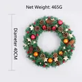 Ghirlanda natalizia 40cm con aghi di pino, pigne, stelle e bacche rosse, peso netto 465g - 40CM