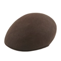 Gorra plana clásica de fieltro de lana marrón oscuro con textura vintage y diseño - M (56-58cm) / café