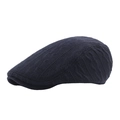 Thick navy blue knitted ivy cap for men and women featuring classic cable knit texture - Adjustable / Navy Blue