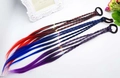 Three-piece set of gradient colored braided hair extensions with elastic bands for girls - Mixed Two-Tone Braids With Hair Tie