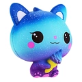Gatto antistress galassia con cono gelato in sfumatura di colore blu e viola - Cielo Stellato Blu Scuro