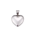 Pendentif en forme de cœur en acier inoxydable poli couleur argent sur fond blanc - Couleur Acier (KP77989-Z)
