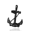 Men's titanium steel anchor pendant necklace in black finish with rope detail - Pendant Only (D29-03/3) / Black