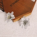 Elegante zilveren mesh kunstbloemen voor feestelijke kerstkrans DIY decoraties - Klein / Zilveren Pailletten Stof Bloem