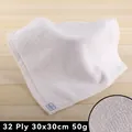 White 30x30cm 50g cotton square towel with 32-ply loop texture for hotels - 32 Ply 50g (30*30cm)