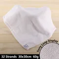 White 30x30cm 60g 32-ply cotton towel showing absorbent loop texture and size specs - 32 Ply 60g (30*30cm)