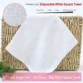 White cotton 25x25cm towel with 21s single yarn and soft terry texture finish - 21S 20g (25*25cm)