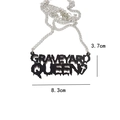 Schwarzer Graveyard Queen Anhänger im Gothic-Stil mit Silberkette und 8,3 cm Breitenmaß - Friedhof