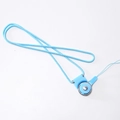 Light blue woven lanyard for ID cards and pens with a quick-release plastic buckle - Round Rope Lanyard (Blue)