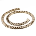 Men's hip-hop cuban link chain in gold finish with sparkling clear rhinestones - 75cm Gold Color (KN36855-BD)