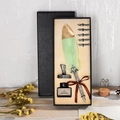 Mint green vintage quill pen set with engraved nibs and ink in a premium gift box - Mint Green