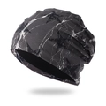 Gorro de punto gris oscuro con estrellas blancas y diseño holgado ideal para invierno - Talla única / gris oscuro