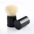Tragbarer ausziehbarer Make-up-Pinsel mit schwarzer Hülle und Puderborsten - Schwarzer Kunststoffgriff (cremeweißes Haar)