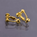 Golden screw-on earring converters for non-pierced ears with U-shape design for DIY jewelry - Screw Earring Clip Bullet Head / Gold