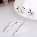 Cute carrot-shaped hair clips with colorful rhinestones in a sleek silver finish - Carrot Silver / 2Pcs/Set