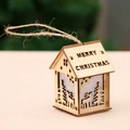 Wooden Christmas house ornament with reindeer cutout and Merry Christmas engraving - Small Size Reindeer