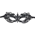 Elegant black lace masquerade eye mask for women with intricate embroidery for Halloween - 09-Small Pointed
