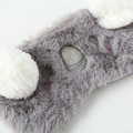 Close-up of soft grey and white plush sleep mask with detailed embroidery and texture - Grey Koala / Gray