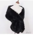 Eleganter schwarzer Kunstpelz-Schal mit dichtem, flauschigem Material für Abendkleider - Schwarz