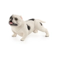 Realistic white and black spotted American Bully bulldog animal model toy figure - White