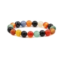Handmade 10mm colorful natural agate beaded bracelet with polished multi-color round gemstones - 10mm Colorful Agate