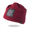 Gorro térmico de invierno de forro polar burdeos con parche de cuero y copo de nieve - Talla única / Burdeos