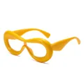 Occhiali futuristici giallo acceso montatura oversize con design avvolgente alien - Cornice Gialla