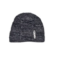 Men's winter knit beanie in heathered black and grey with HSNBOY side label - One Size / Heathered Gray Black
