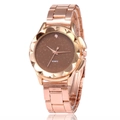 Orologio al quarzo oro rosa da donna con quadrante cielo stellato e lunetta floreale - Marrone
