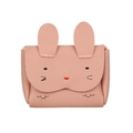 Cute mini rabbit crossbody bag for kids with pink ears and embroidered bunny face - Pink