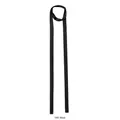 Sciarpa stretta nera in raso fatta a mano, 160 cm, con texture di seta liscia - Nero (1601)