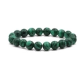 10mm natural green malachite beaded stretch bracelet with unique striped stone texture - 10mm Malachite