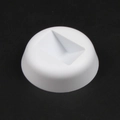 White circular display box base with center rectangular groove on black background - 1 Round Base / White