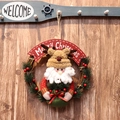 Christmas wreath with Santa Claus doll and Merry Christmas sign on wood background - Medium Gift Bag Wreath A (Santa)