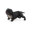 Realistic 13cm American Bully dog model toy in black and grey with detailed muscles - Black