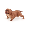 Braune American Bully Bulldogge Realistische Tierfigur aus massivem Kunststoff - Erdgelb