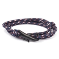 Navy blue woven nautical shark bracelet with matte black hook clasp for men and women - No. 10 Black Shark