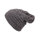 Gorro de punto de chenilla grueso de doble capa gris oscuro para esquí y exterior - Talla única / Gris