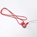 Red braided lanyard with detachable plastic buckle and metal ring for ID cards - Round Rope Lanyard (Red)