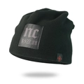Gorro de punto polar negro con parche de cuero y etiqueta de copo de nieve para hombre - Talla única / Negro