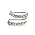 Orecchini ear climber placcati in argento con zirconi tondi taglio brillante a gradiente - Oro Rosa/Zirconia Bianca