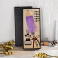 Juego de pluma de ave vintage morada con tinta, plumillas y soporte en caja de regalo - Púrpura Claro