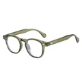 Montatura per occhiali quadrata TR90 verde oliva retrò con lenti anti luce blu - Verde Trasparente
