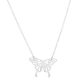 Collier avec pendentif papillon évidé en acier inoxydable sur fond blanc pour femme - Couleur Acier