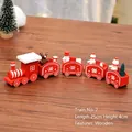 Trenino natalizio in legno rosso da 25cm con personaggi per decorazione da tavolo - Trenino Rosso N. 2 (25cm x 4cm)
