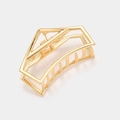 Pinza para el cabello grande geométrica hueca de metal dorado con diseño minimalista - Dorado