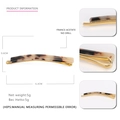 Slim rectangular acetate hair clip with tortoiseshell pattern and gold metal base - Light Tortoiseshell