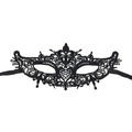 Close-up of the delicate black lace texture and intricate floral pattern on the masquerade mask - 05-Sword Point