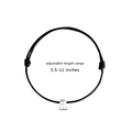 Collana in cuoio nero regolabile con una perla d'acqua dolce bianca da 9-10 mm di diametro - Bracciale in Corda di Pelle Nera con Perla